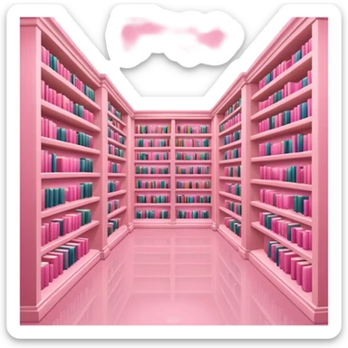 make a library with pink colors sticker