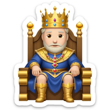 old king sitting on throne sticker