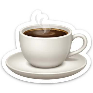 plain Coffee without Saucer, white Cup, no saucer. sticker