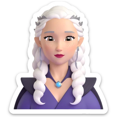 Mother of Dragons Daenerys Targaryen with silver hair, upper body sticker