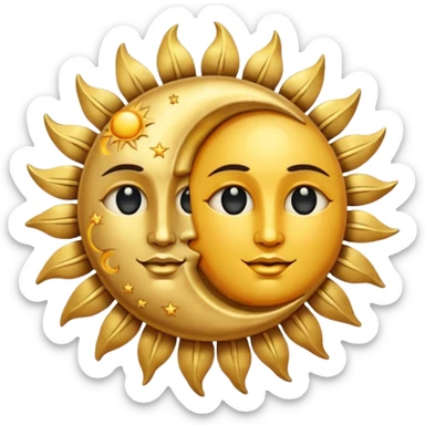 Sun and moon vintage  sticker
