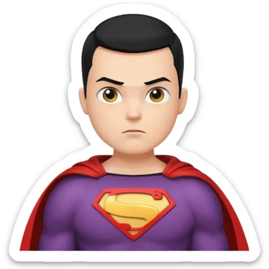 Make a superhero’s filing it’s a human white skin whit buzz cut back hair sticker