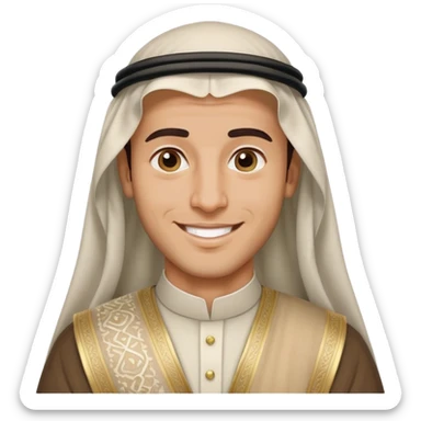 Saudi man in traditional attire smiling sticker