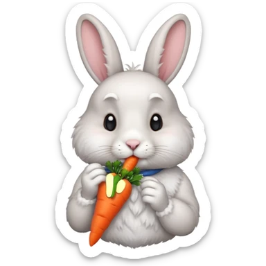 Lapin qui mange sticker