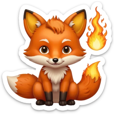 Baby fox holding a burning sun ☀️🦊 sticker