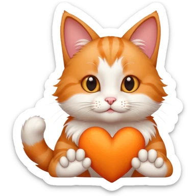 котик який робить сердечко своїми лапками sticker
