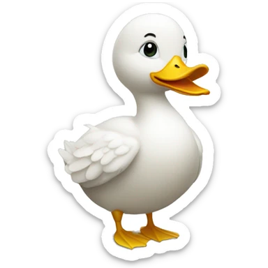 A white duck looking to the right, dressed in an FBI suit. sticker