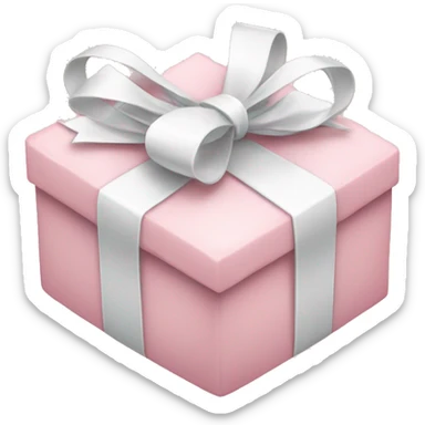 pale pink gift with white ribbon heart sticker