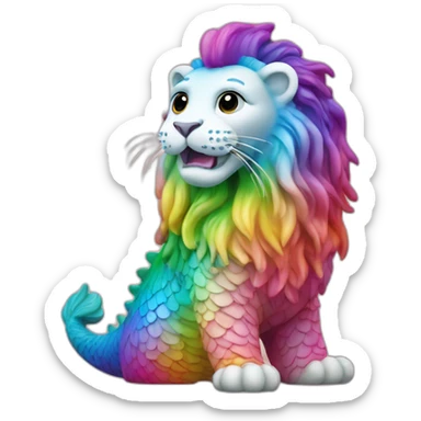 Merlion in rainbow colours sticker