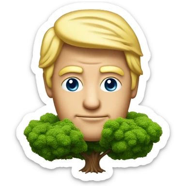 A tree that looks like Donald Trump sticker