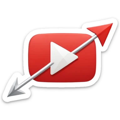 youtube logo red rectangle with withe arrow inside sticker
