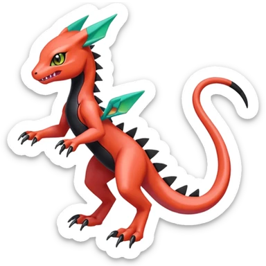 Meloetta-Guilmom-Salandit-Trico-Pokémon-Digimon-Fakémon-fusion-hybrid-creature sticker