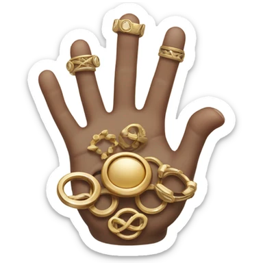 Hand with 5 Fingers and lots of rings  sticker