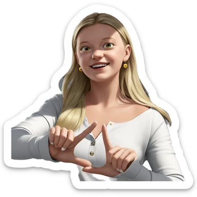blonde girl with earrings sticker