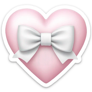 Pastel pink heart with white bow sticker