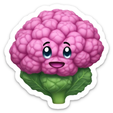 pink cauliflower looking in mirror sticker