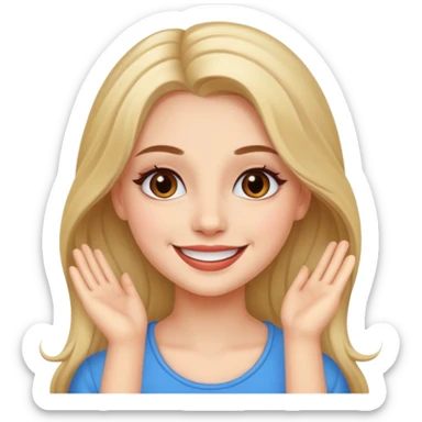 pretty girl with makeup and long hair sticker