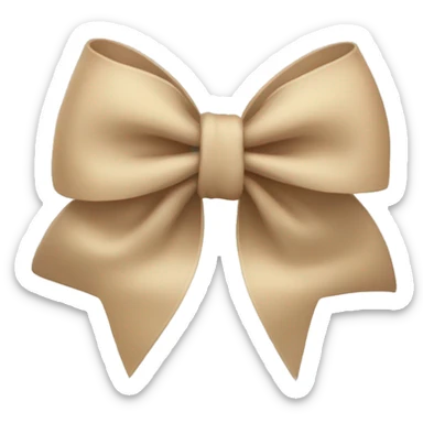 beige bow sticker