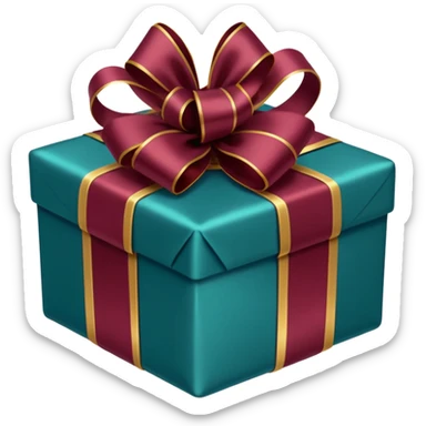 burgundy present sticker