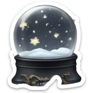 vintage black rococo night sky snow globe sticker