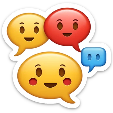 A minimalist emoji-style icon representing wordplay — symbolizing creativity with language. It features an open book or speech bubble merging with playful letters or word fragments, forming a clever visual pun. sticker