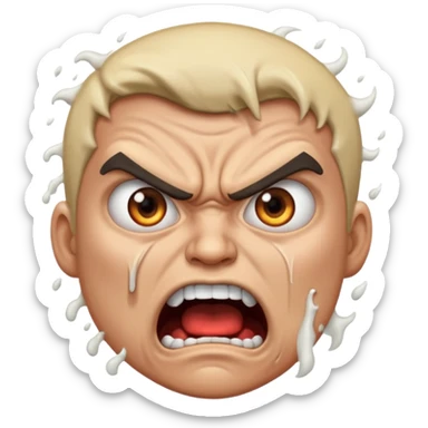 very angry and mad enraged fuming foaming at the mouth emoji really mad and sweating lots of detail sticker