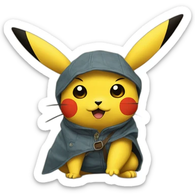 Pikachu in style of picasso sticker