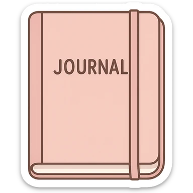 flat toon light pink journal sticker