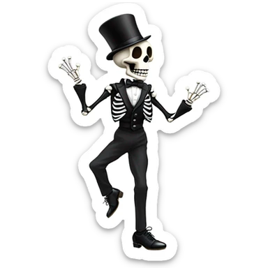 Tap dancing skeleton  sticker