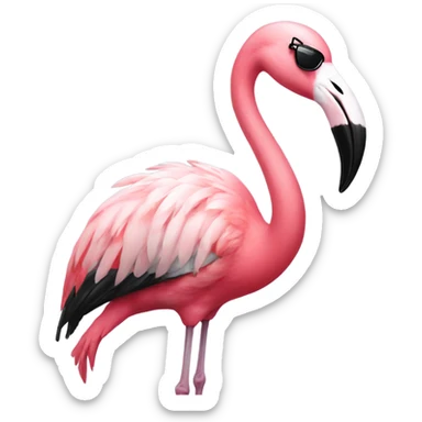 Flamingo wearing sunglasses drinking lemonade sticker