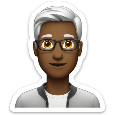 A man wearing apple vision pro sticker