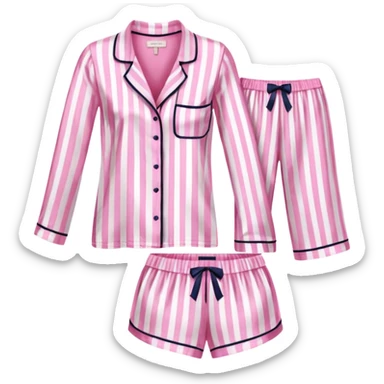 Striped pink and white silk Victoria’s Secret pajama set sticker
