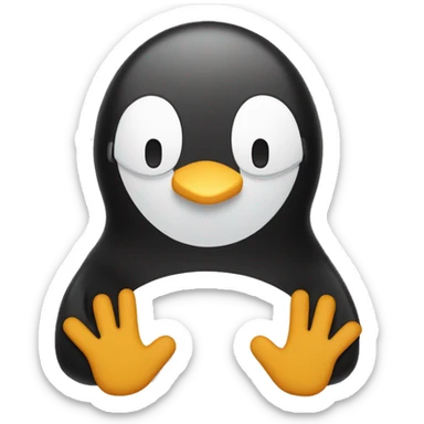 Un pingouin qui porte des gants pour faire la vaisselle sticker