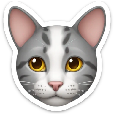 Cat with mouse on the head sticker