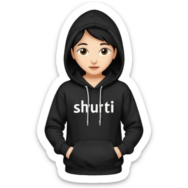 Hoodie with shruti written on it without any girl only hoodie sticker