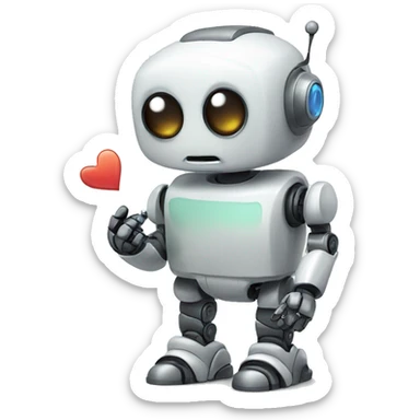 Cute robot sending a text  sticker