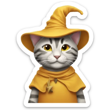 Dave the magical cheese wizard (cat) sticker
