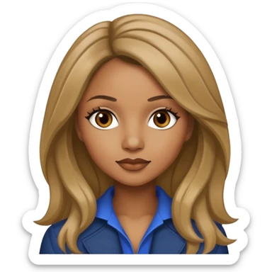 Natina Reed with dark blonde long hair sticker