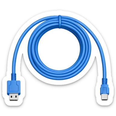 8 bit pixel art ethernet cable with RJ45 connector emoji sticker