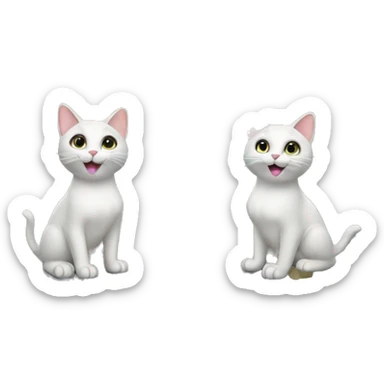 two happy cats buying a house sticker