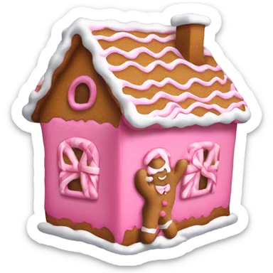 pink gingerbread house sticker