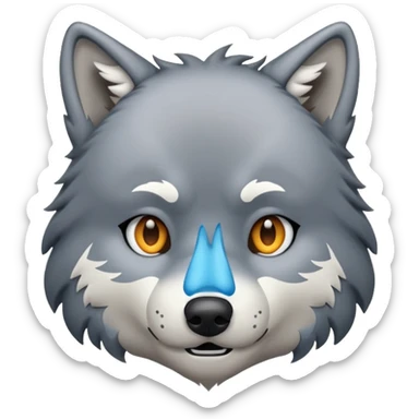 un lobo con frio sticker