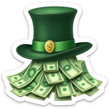 gorro de mago lleno de dolares sticker