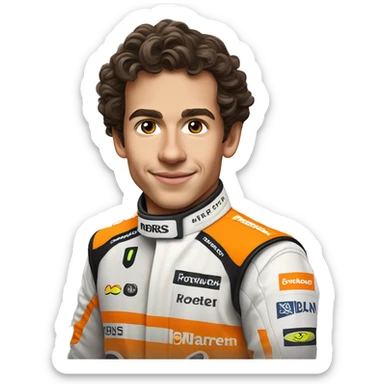 lando norris in mclaren formula 1 car sticker