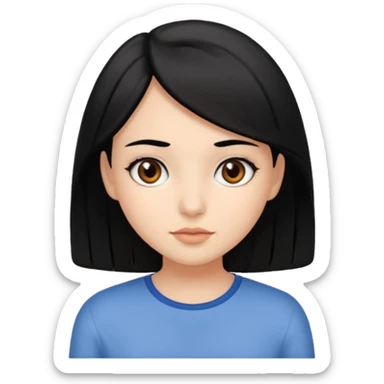 сделай ей черные волосы и карие глаза и похожей на нее sticker