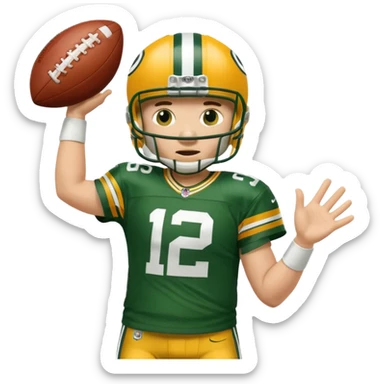 Green Bay packers player throwing the football sticker