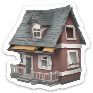 Broken down house sticker