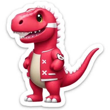 arsenal dino wearing hello kitty  sticker