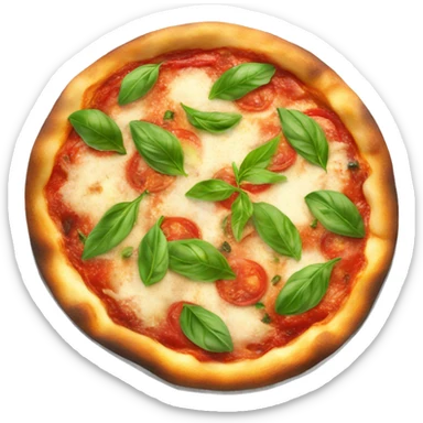 Fire roasted Margarita pizza with basil sticker