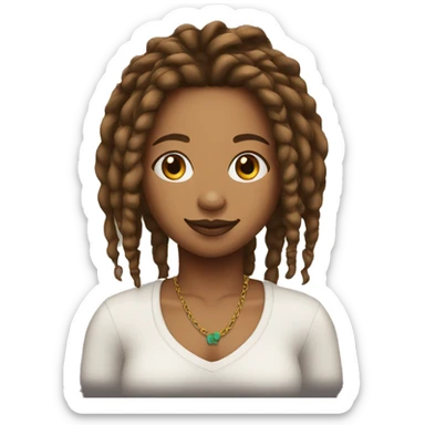A chingy girl with dreadlocks with brown skin tone sticker